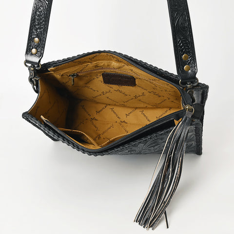 American Darling Hand-Tooled Western Leather Crossbody Bag - Genuine Floral Carved Artisan Purse