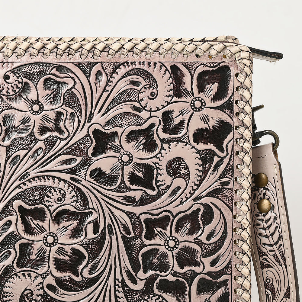 American Darling Hand-Tooled Western Leather Crossbody Bag - Genuine Floral Carved Artisan Purse
