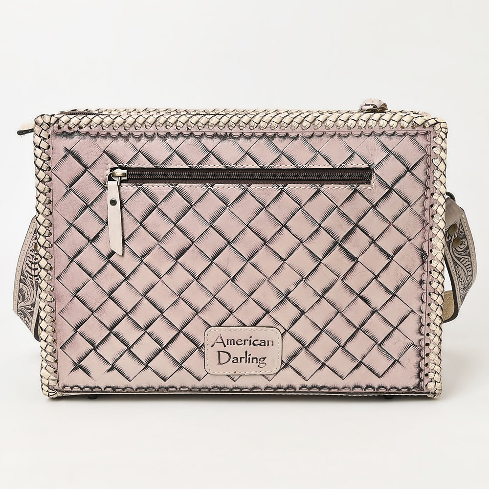 American Darling Hand-Tooled Western Leather Crossbody Bag - Genuine Floral Carved Artisan Purse