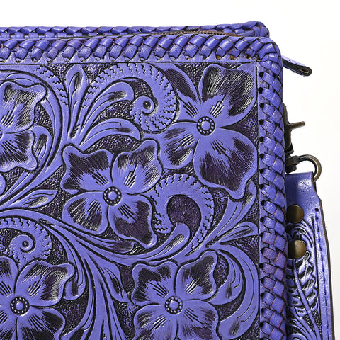 American Darling Hand-Tooled Western Leather Crossbody Bag - Genuine Floral Carved Artisan Purse