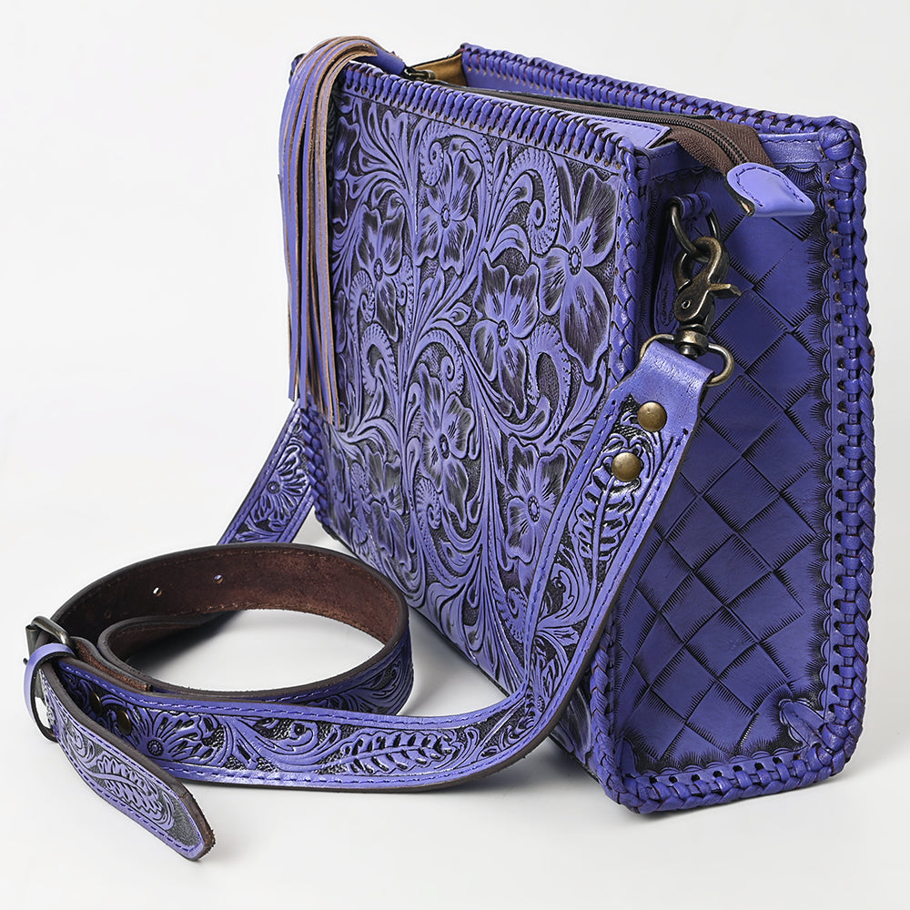 American Darling Hand-Tooled Western Leather Crossbody Bag - Genuine Floral Carved Artisan Purse