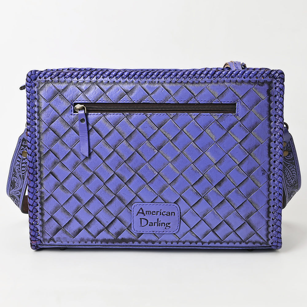 American Darling Hand-Tooled Western Leather Crossbody Bag - Genuine Floral Carved Artisan Purse