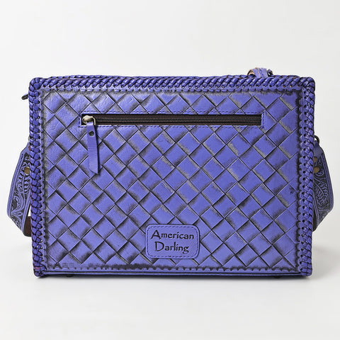 ADBG1235 American Darling Hand-Tooled Western Leather Crossbody Bag - Genuine Floral Carved Artisan Purse