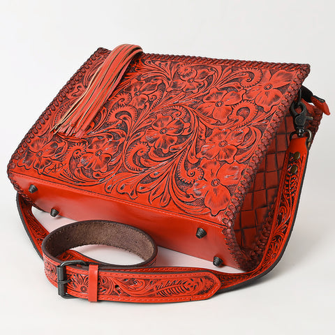 American Darling Hand-Tooled Western Leather Crossbody Bag - Genuine Floral Carved Artisan Purse