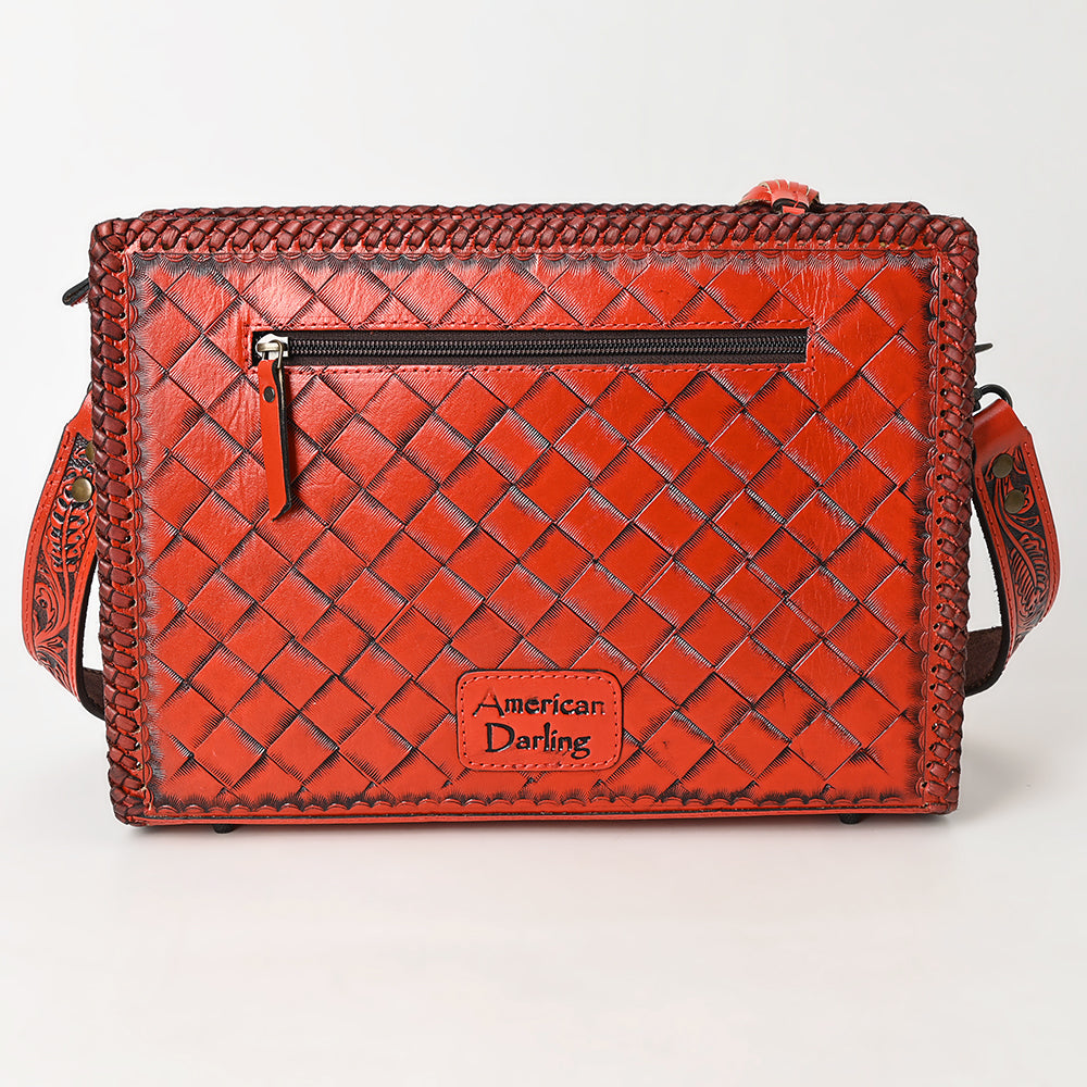 American Darling Hand-Tooled Western Leather Crossbody Bag - Genuine Floral Carved Artisan Purse