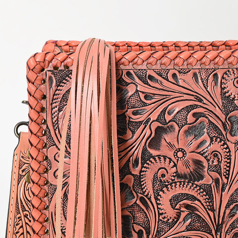 ADBG1235 American Darling Hand-Tooled Western Leather Crossbody Bag - Genuine Floral Carved Artisan Purse
