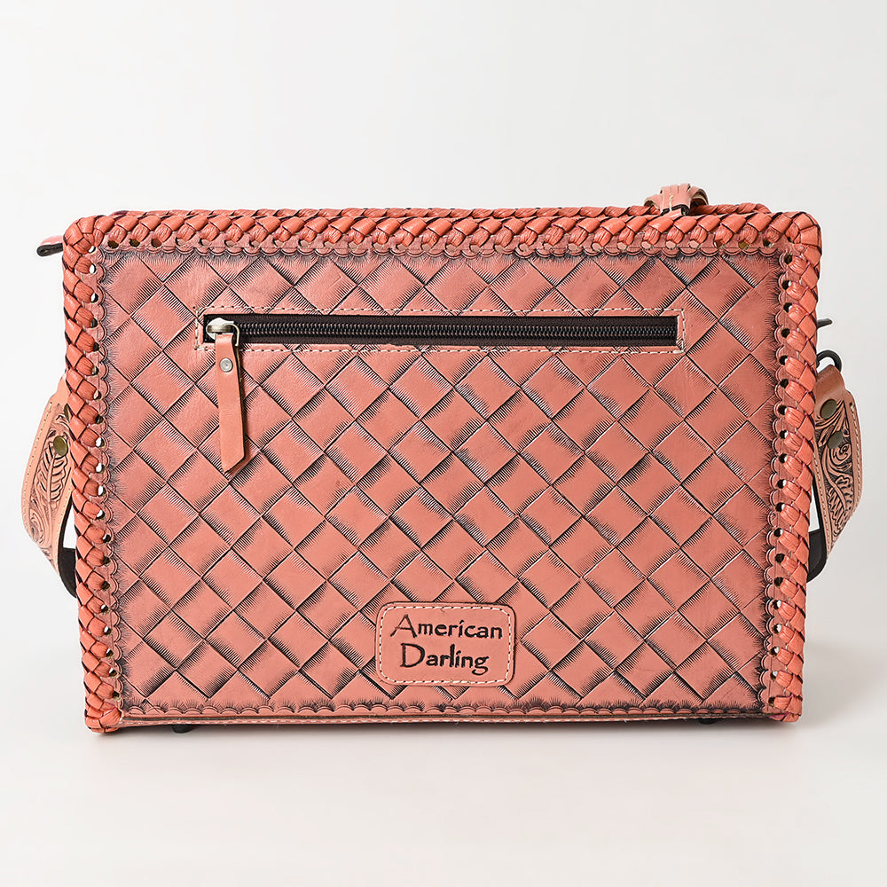 American Darling Hand-Tooled Western Leather Crossbody Bag - Genuine Floral Carved Artisan Purse