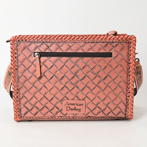American Darling Hand-Tooled Western Leather Crossbody Bag - Genuine Floral Carved Artisan Purse