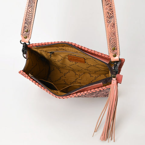 American Darling Hand-Tooled Western Leather Crossbody Bag - Genuine Floral Carved Artisan Purse