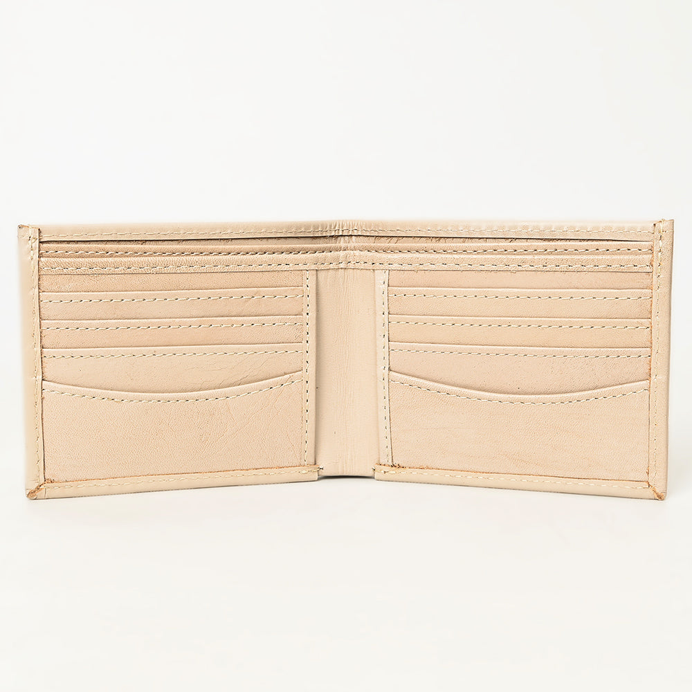 American Darling Hand Tooled Leather Bifold Wallet | Floral Carved Purse