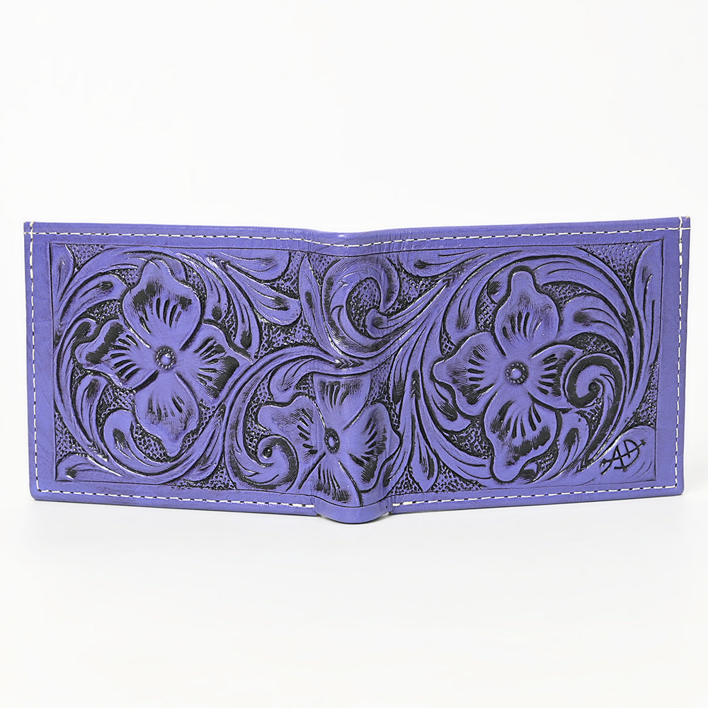 American Darling Hand Tooled Leather Bifold Wallet | Floral Carved Purse