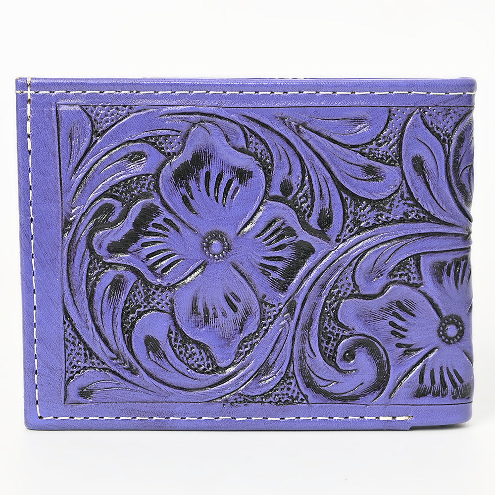 American Darling Hand Tooled Leather Bifold Wallet | Floral Carved Purse