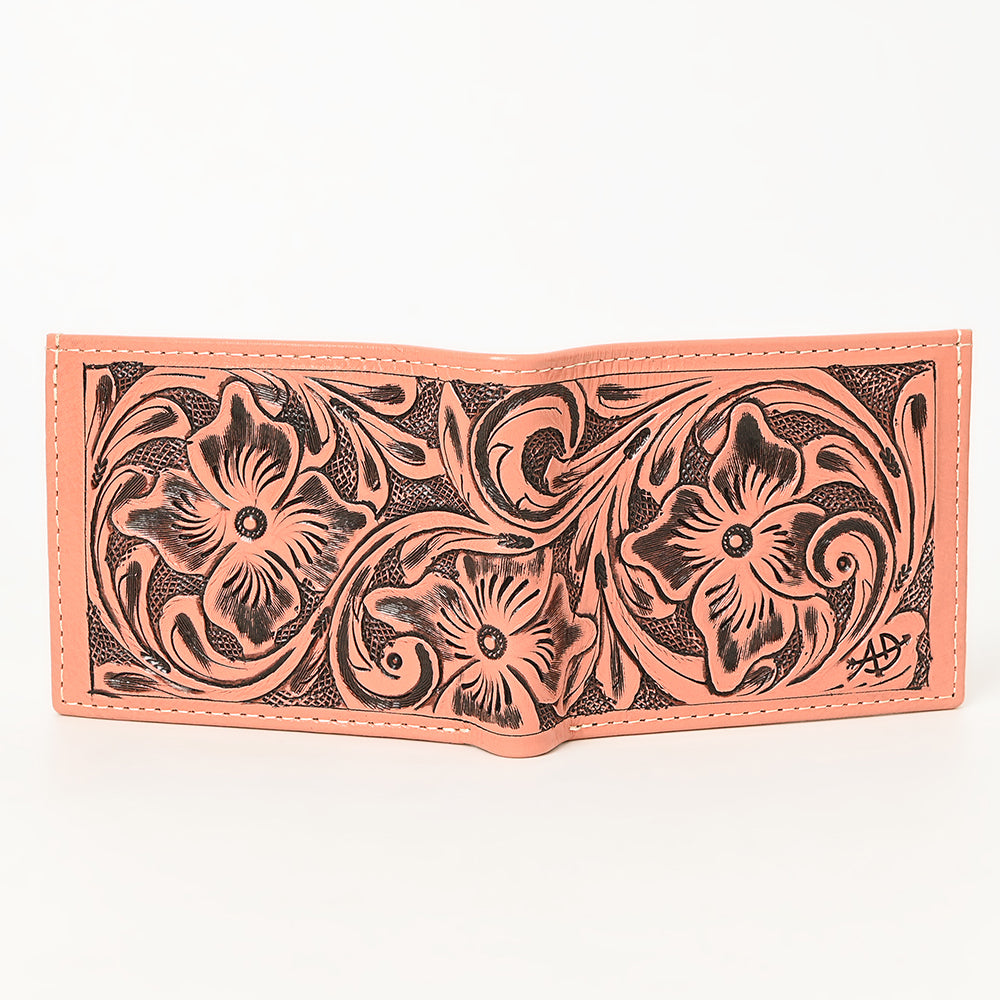 American Darling Hand Tooled Leather Bifold Wallet | Floral Carved Purse