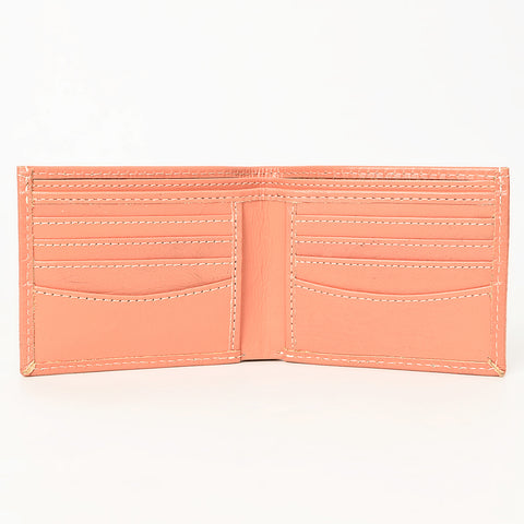 American Darling Hand Tooled Leather Bifold Wallet -Floral Carved Purse