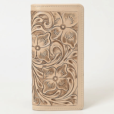 ADBG1269 American Darling Hand-Tooled Genuine Leather Western Wallet Handbag - Floral Carved Women Wallet