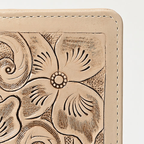 ADBG1269 American Darling Hand-Tooled Genuine Leather Western Wallet Handbag - Floral Carved Women Wallet
