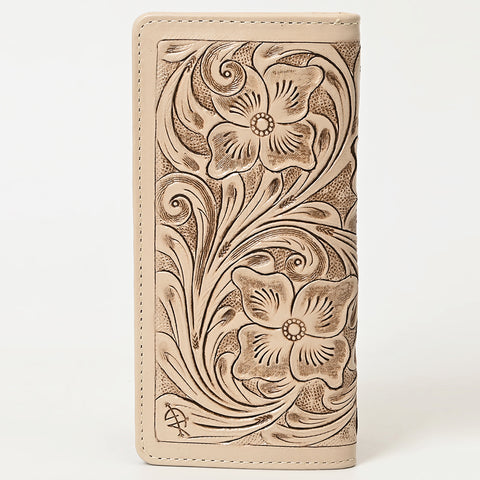 ADBG1269 American Darling Hand-Tooled Genuine Leather Western Wallet Handbag - Floral Carved Women Wallet