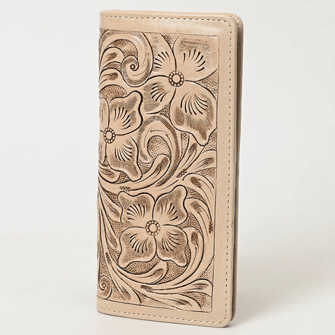 American Darling Hand-Tooled Genuine Leather Western Wallet Handbag - Floral Carved Women Wallet