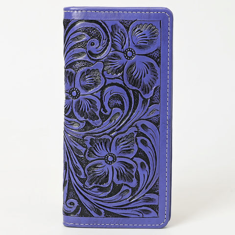 American Darling Hand-Tooled Genuine Leather Western Wallet Handbag - Floral Carved Women Wallet