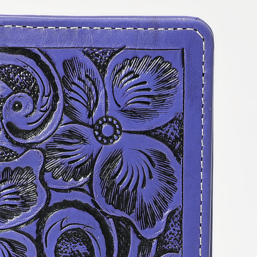 ADBG1269 Hand-Tooled Leather Long Wallet - Western Floral Rodeo Style
