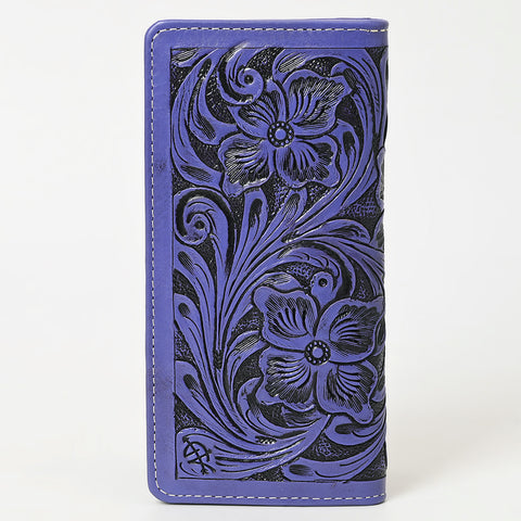 American Darling Hand-Tooled Genuine Leather Western Wallet Handbag - Floral Carved Women Wallet