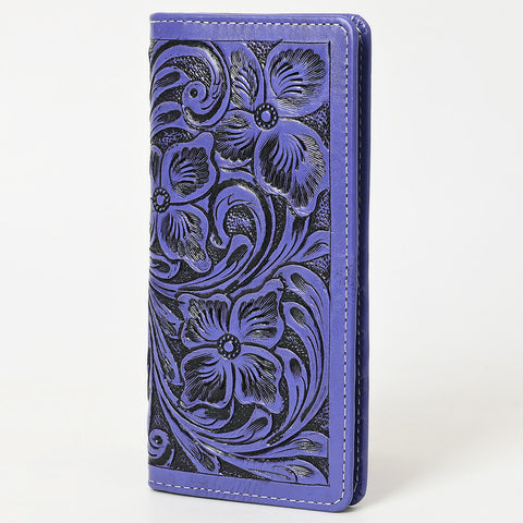 American Darling Hand-Tooled Genuine Leather Western Wallet Handbag - Floral Carved Women Wallet