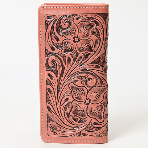 American Darling Hand-Tooled Genuine Leather Western Wallet Handbag - Floral Carved Women Wallet