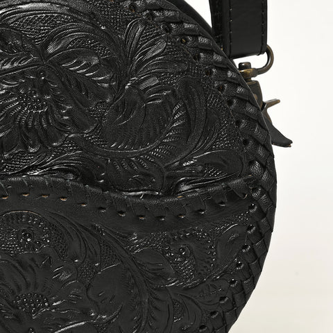 American Darling Western Leather Canteen Bag with Hand-Tooled Floral Detailing | Genuine Leather Crossbody