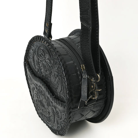 American Darling Western Leather Canteen Bag with Hand-Tooled Floral Detailing | Genuine Leather Crossbody