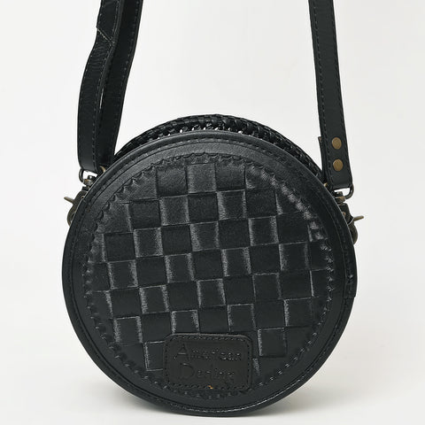 American Darling Western Leather Canteen Bag with Hand-Tooled Floral Detailing | Genuine Leather Crossbody