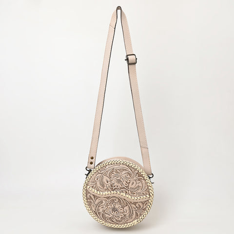 American Darling Western Leather Canteen Bag with Hand-Tooled Floral Detailing | Genuine Leather Crossbody