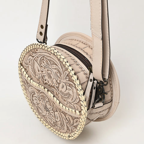 American Darling Western Leather Canteen Bag with Hand-Tooled Floral Detailing | Genuine Leather Crossbody
