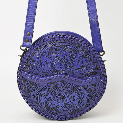 American Darling Western Leather Canteen Bag with Hand-Tooled Floral Detailing | Genuine Leather Crossbody