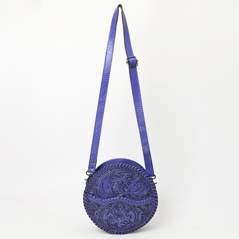 American Darling Western Leather Canteen Bag with Hand-Tooled Floral Detailing | Genuine Leather Crossbody