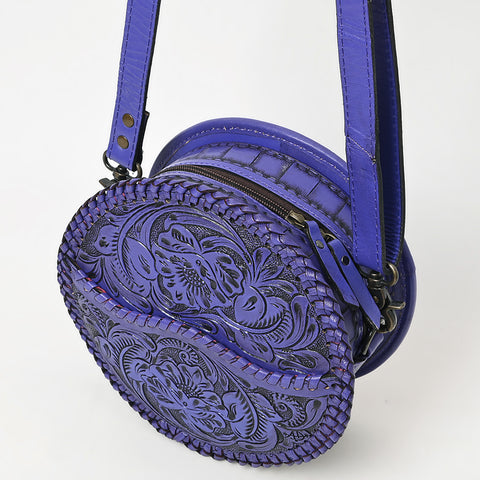 American Darling Western Leather Canteen Bag with Hand-Tooled Floral Detailing | Genuine Leather Crossbody