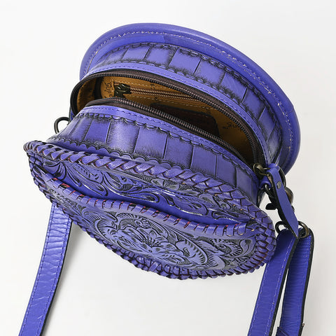 American Darling Western Leather Canteen Bag with Hand-Tooled Floral Detailing | Genuine Leather Crossbody