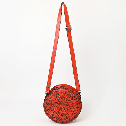 American Darling Western Leather Canteen Bag with Hand-Tooled Floral Detailing | Genuine Leather Crossbody