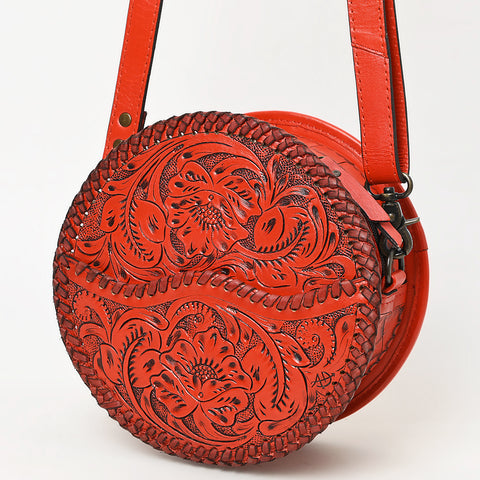 American Darling Western Leather Canteen Bag with Hand-Tooled Floral Detailing | Genuine Leather Crossbody