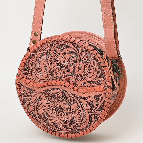 American Darling Western Leather Canteen Bag with Hand-Tooled Floral Detailing | Genuine Leather Crossbody