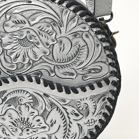 American Darling Western Leather Canteen Bag with Hand-Tooled Floral Detailing | Genuine Leather Crossbody