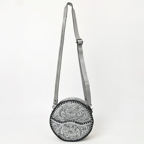 American Darling Western Leather Canteen Bag with Hand-Tooled Floral Detailing | Genuine Leather Crossbody