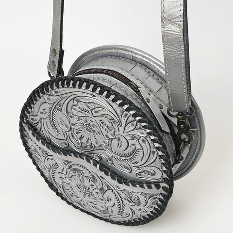 American Darling Western Leather Canteen Bag with Hand-Tooled Floral Detailing | Genuine Leather Crossbody