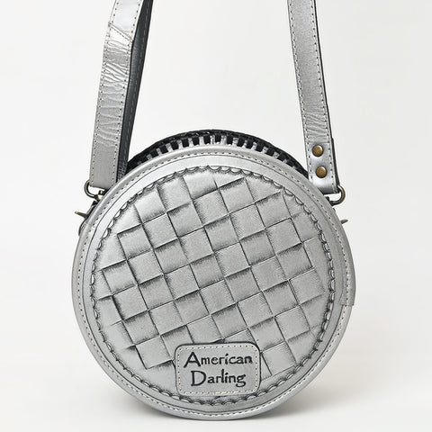 American Darling Western Leather Canteen Bag with Hand-Tooled Floral Detailing | Genuine Leather Crossbody