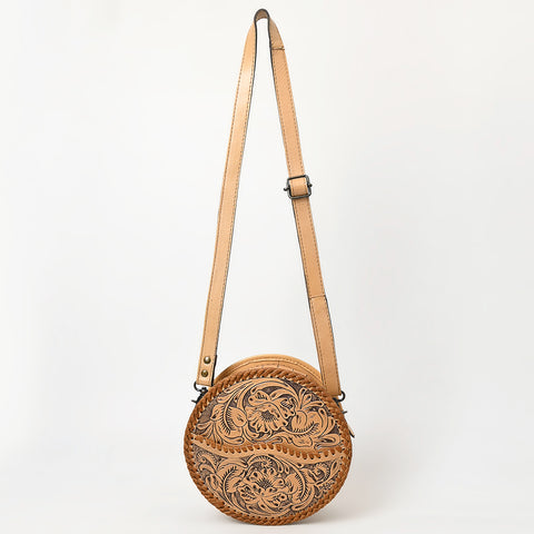 American Darling Western Leather Canteen Bag with Hand-Tooled Floral Detailing | Genuine Leather Crossbody