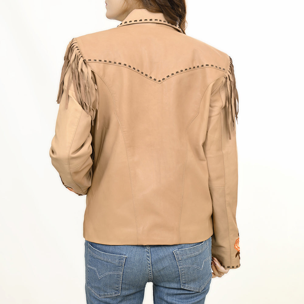 ADJKT045 Genuine Leather Women Shirt Jacket Dress