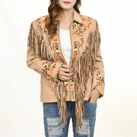 ADJKT045 Genuine Leather Women Shirt Jacket Dress