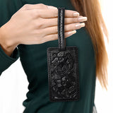 ADBG1462 Hand-Tooled Leather Card Holder - Western Floral Design by American Darling