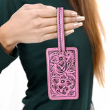 ADBG1462 Hand-Tooled Leather Card Holder - Western Floral Design by American Darling
