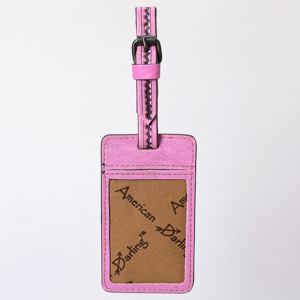 ADBG1462 Pink Hand-Tooled Leather Card Holder - Western Floral Design by American Darling