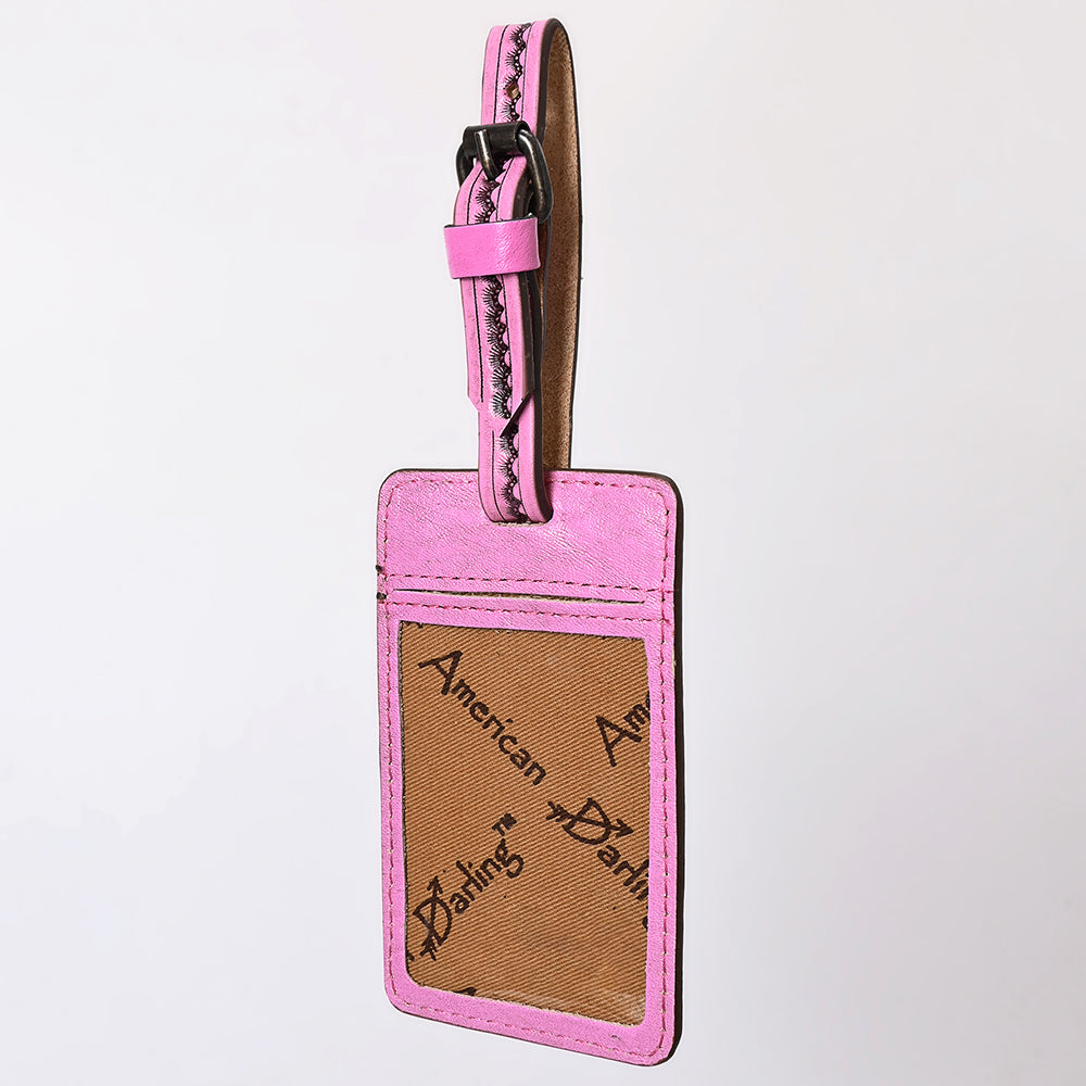 ADBG1462 Pink Hand-Tooled Leather Card Holder - Western Floral Design by American Darling